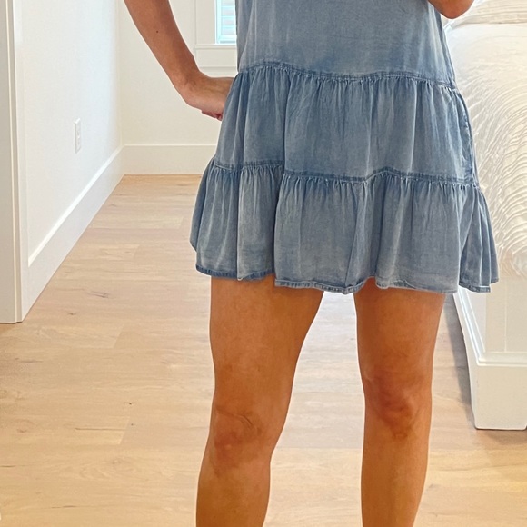 NEW, Mustard Seed, Chambray/Denim Short Sleeved Dress, Size Small - Picture 8 of 16